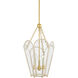 Clarisse 3 Light 13 inch Aged Brass and Soft Bisque Lantern Ceiling Light
