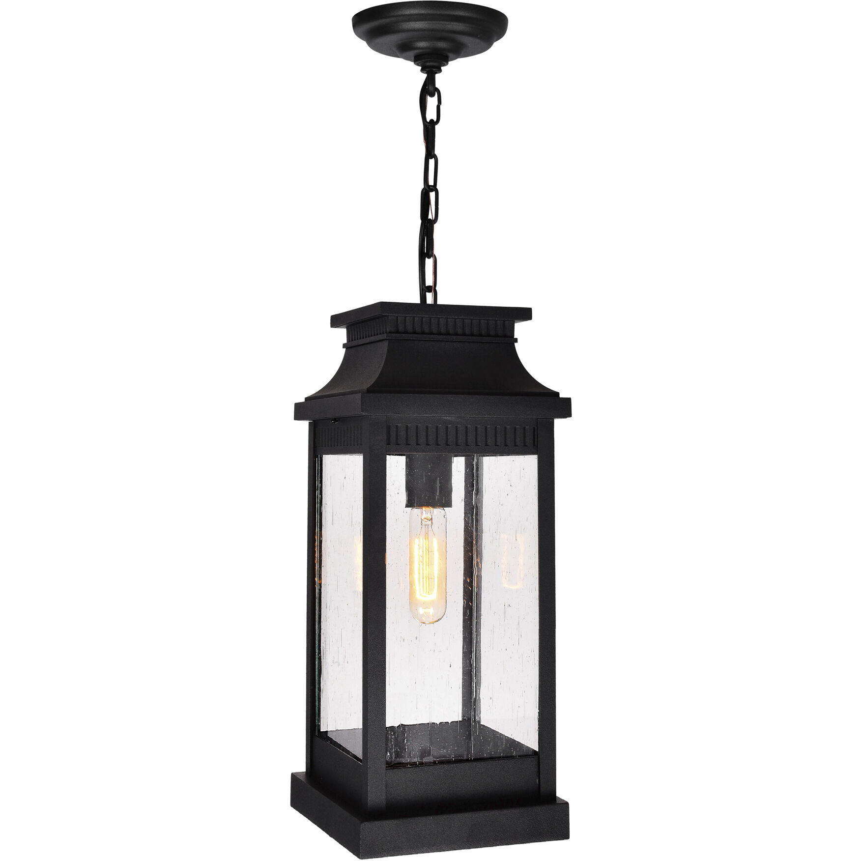 Milford 1 Light 7.25 inch Black Outdoor Hanging Light