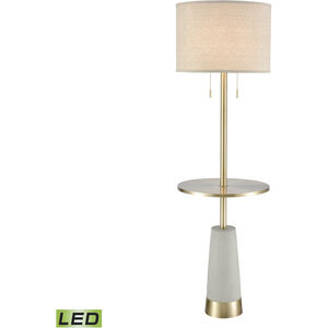 Below the Surface 63 inch 9 watt Polished Concrete with Antique Brass Floor Lamp Portable Light