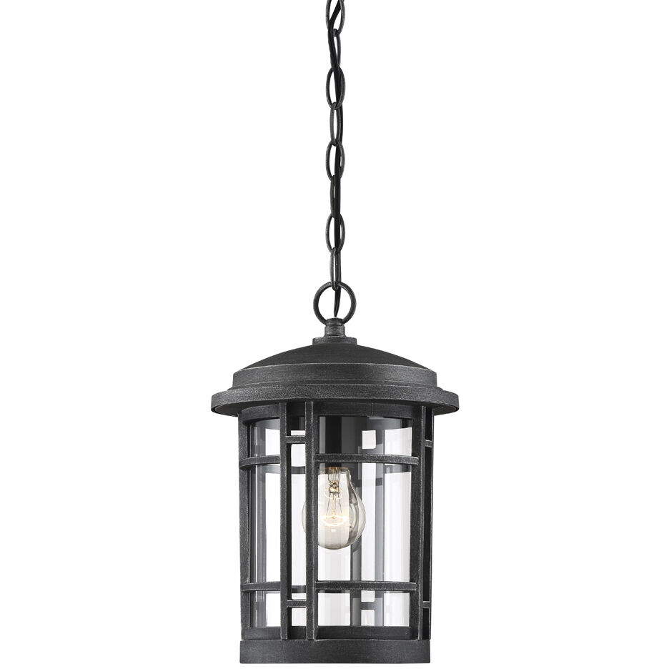 Barrister 1 Light 9 inch Weathered Pewter Outdoor Hanging Lantern