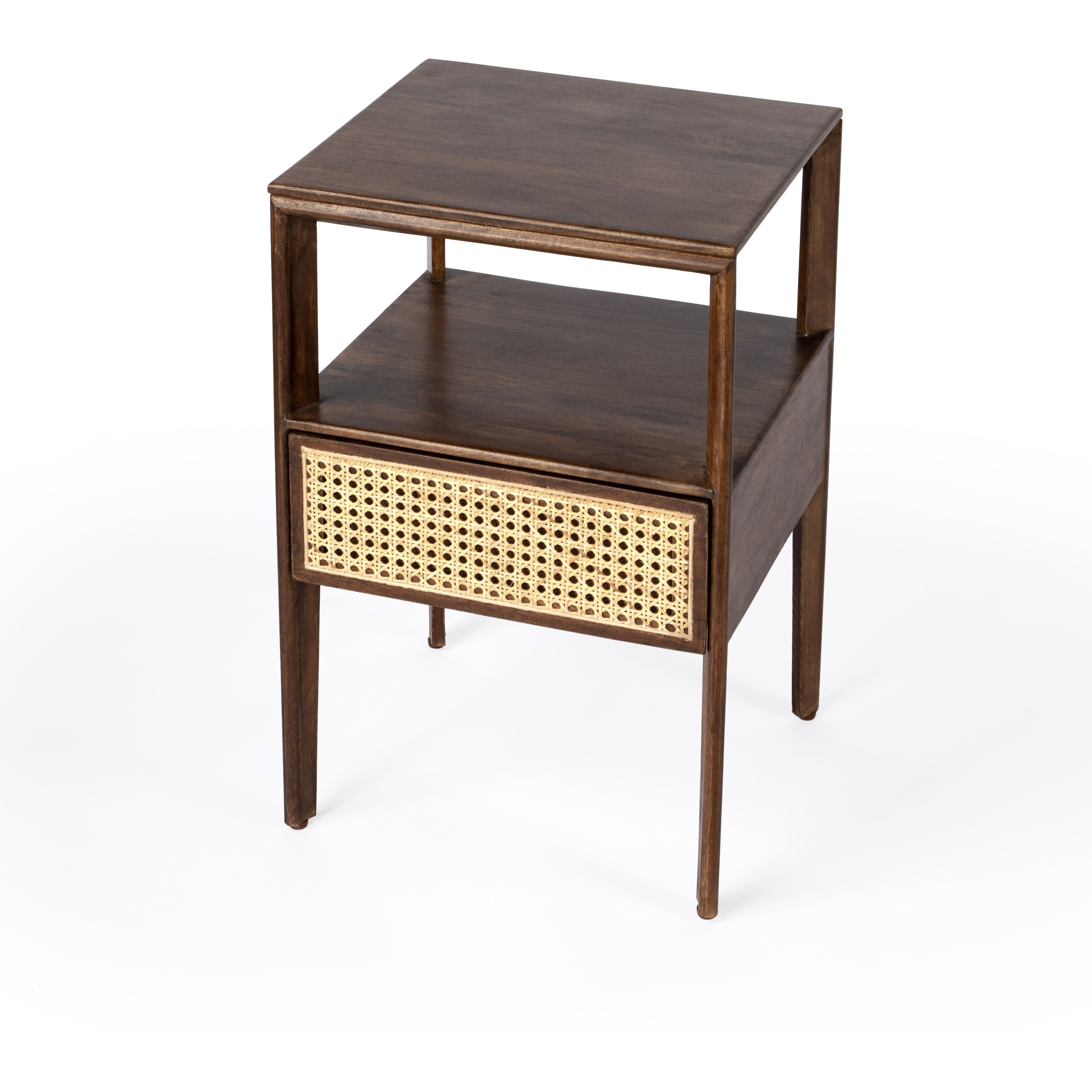 Vardo 1 Drawer Cane Nightstand in Multi