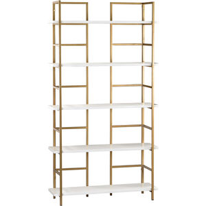 Kline Gloss White with Gold Bookshelf, Large