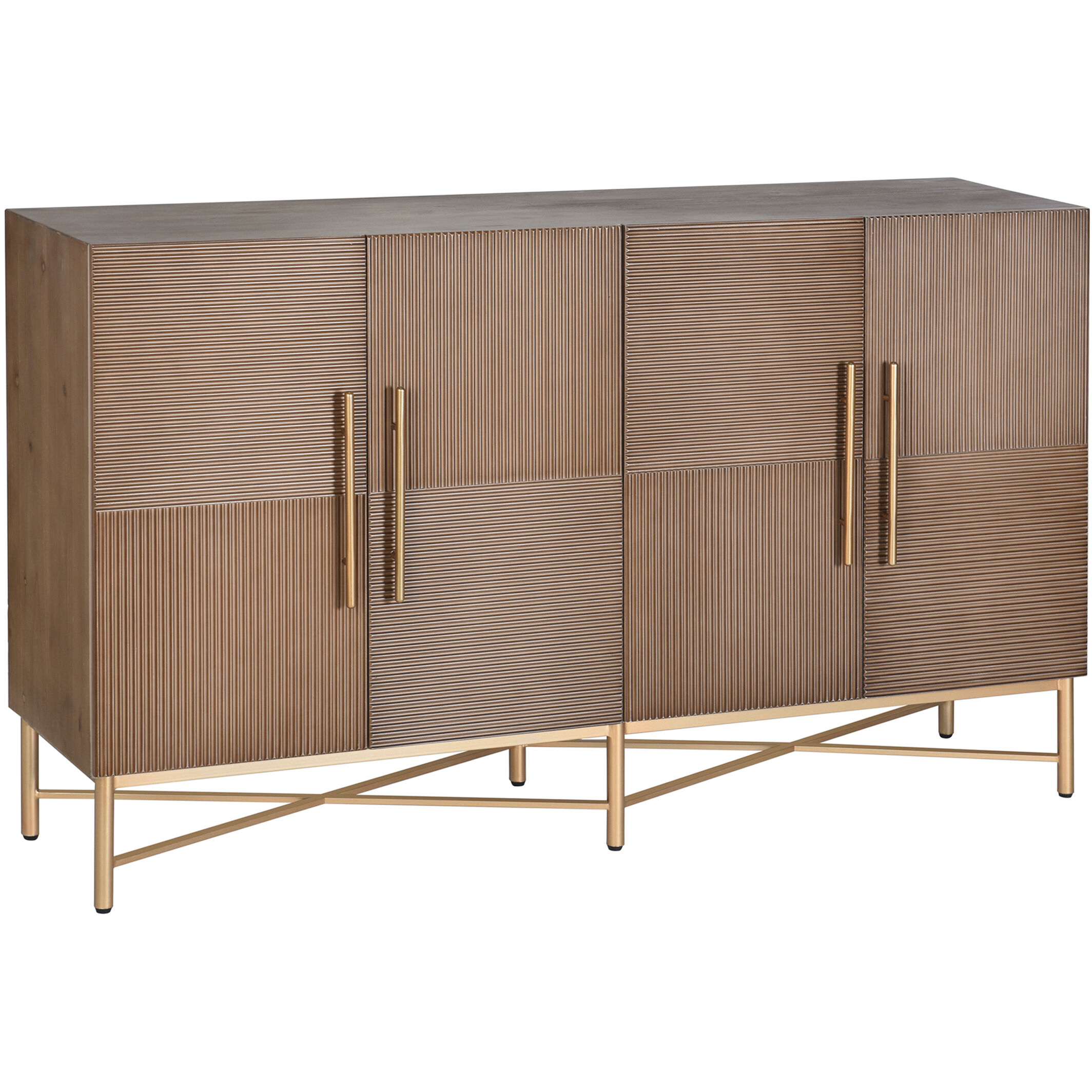 Cameron Dark Natural and Gold Cabinet