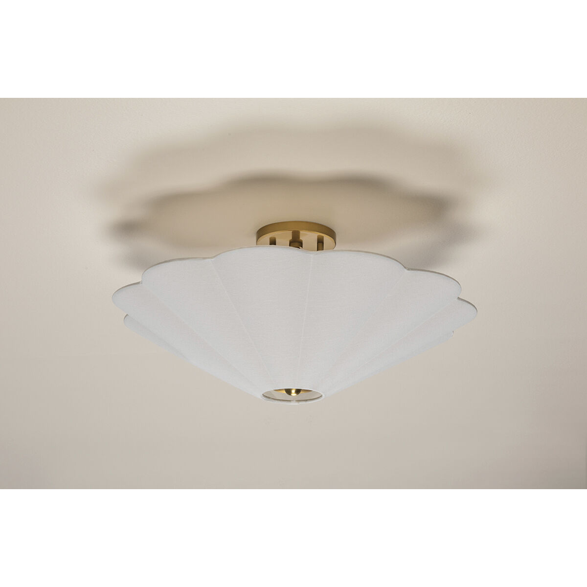 Alana 3 Light 10 inch Aged Brass Semi Flush Mount Ceiling Light