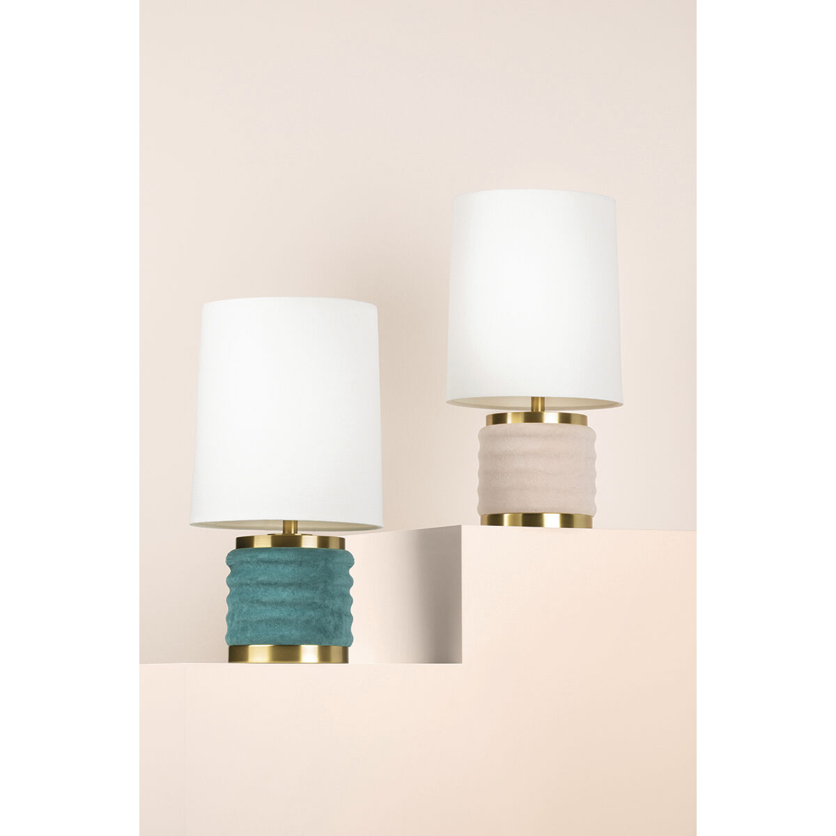 Bethany 16 inch 60.00 watt Aged Brass/Blush Combo Table Lamp Portable Light