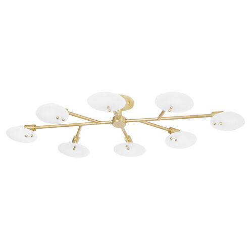 Giselle 8 Light 48 inch Aged Brass Semi-flush Ceiling Light