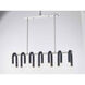 Whit 14 Light 38 inch Polished Nickel/Black Linear Pendant Ceiling Light