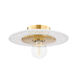 Autumn 1 Light 3 inch Aged Brass Flush Mount Ceiling Light