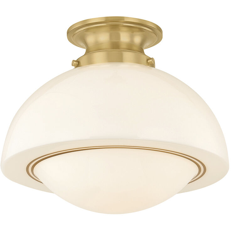 Celine 1 Light 11 inch Aged Brass Semi Flush Ceiling Light