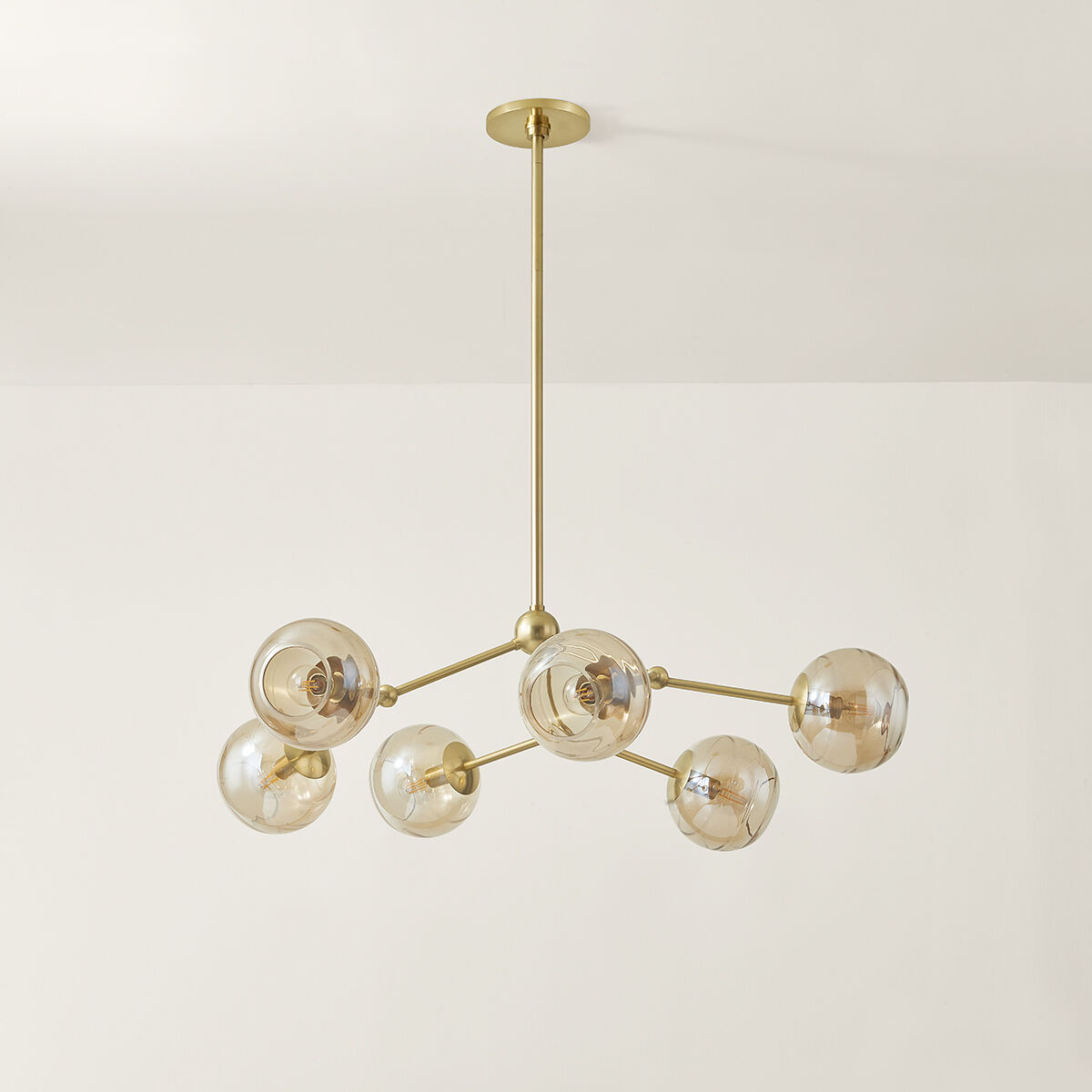 Trixie 6 Light 34.75 inch Aged Brass Chandelier Ceiling Light