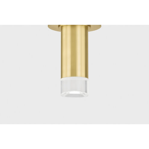 Claudie 1 Light 4.75 inch Aged Brass Flush Mount Ceiling Light