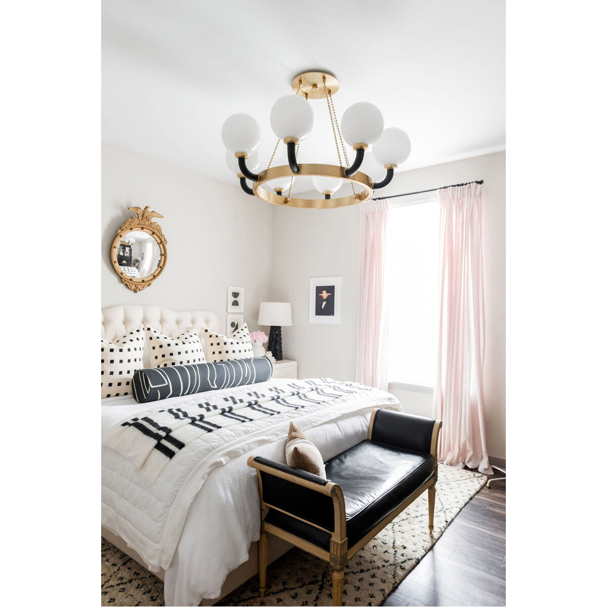 Naomi 27 inch 75 watt Black Lustro / Gold Leaf Combo Table Lamp Portable Light