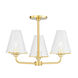 Irene 3 Light 2 inch Aged Brass Semi Flush Ceiling Light