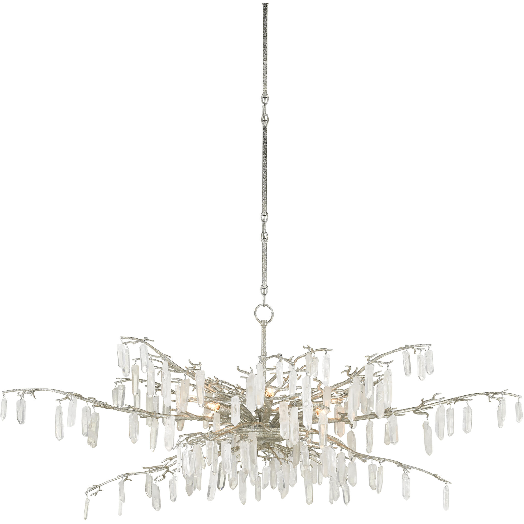 Forest Dawn 8 Light 60.25 inch Textured Silver Chandelier Ceiling Light, Aviva Stanoff Collection