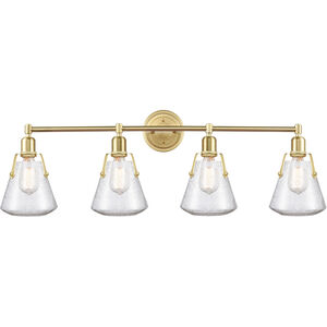Luna 4 Light 40 inch Satin Brass Bath Vanity Light Wall Light