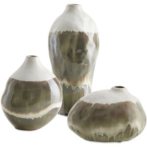 Earthflow Earthy Tones and Soft Ivory Outdoor Vases, Set of 3