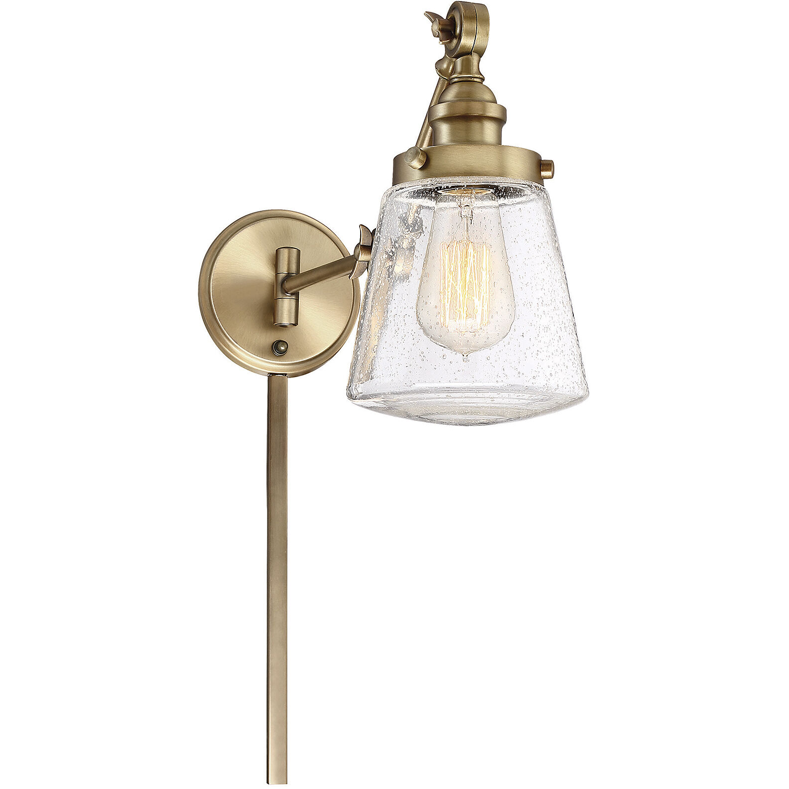 Industrial 6 inch 60 watt Natural Brass Adjustable Wall Sconce Wall Light