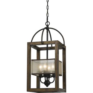 Mission 4 Light 12 inch Dark Bronze Chandelier Ceiling Light
