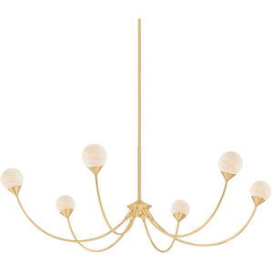 Natasha 6 Light 48 inch Aged Brass Chandelier Ceiling Light