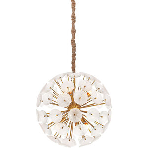 Amelia 1 Light 26 inch Metallic White/Gold Chandelier Ceiling Light