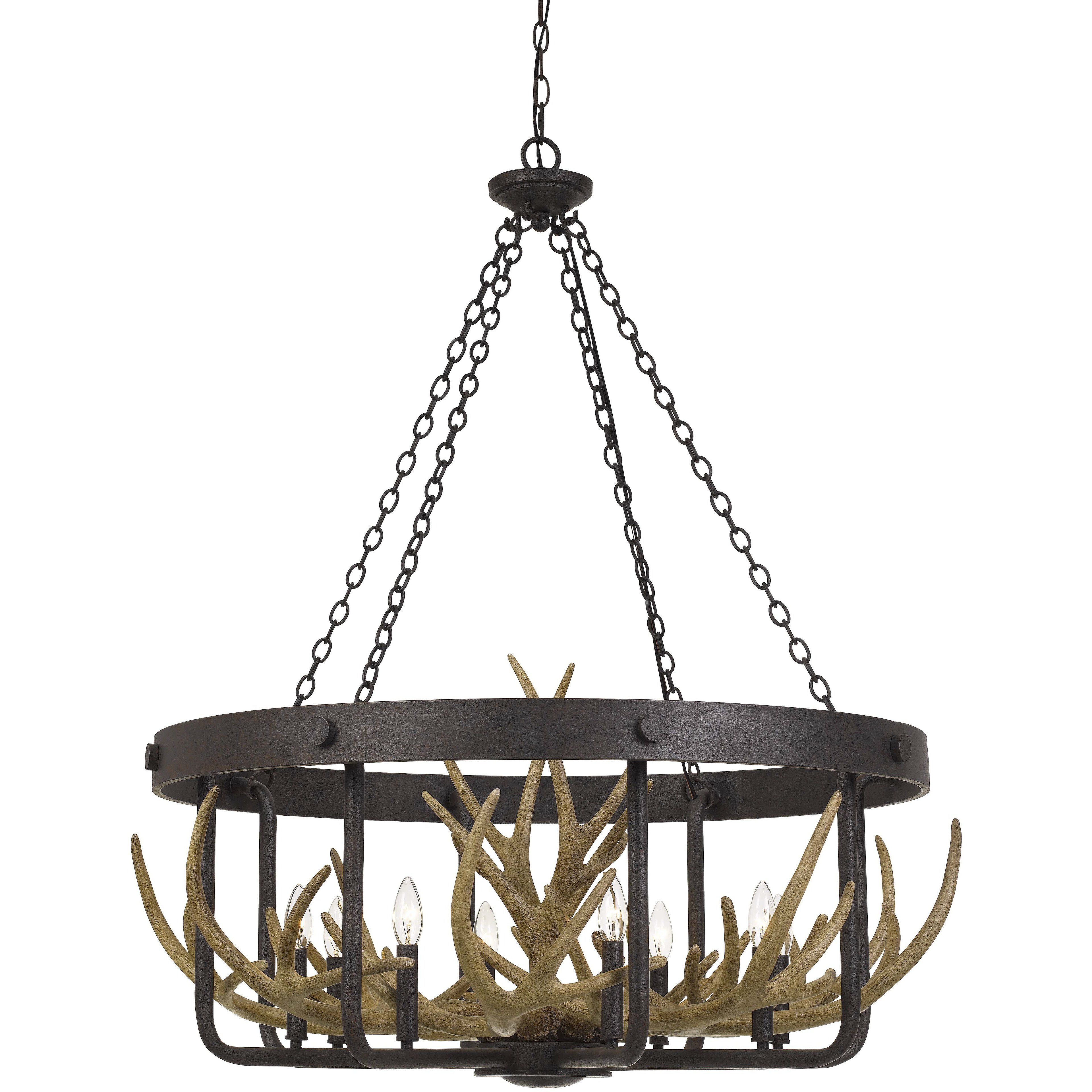 Angelo 8 Light 35 inch Iron Chandelier Ceiling Light, Antler