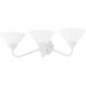Kelsey 3 Light 25.25 inch Textured White Bath and Vanity Wall Light