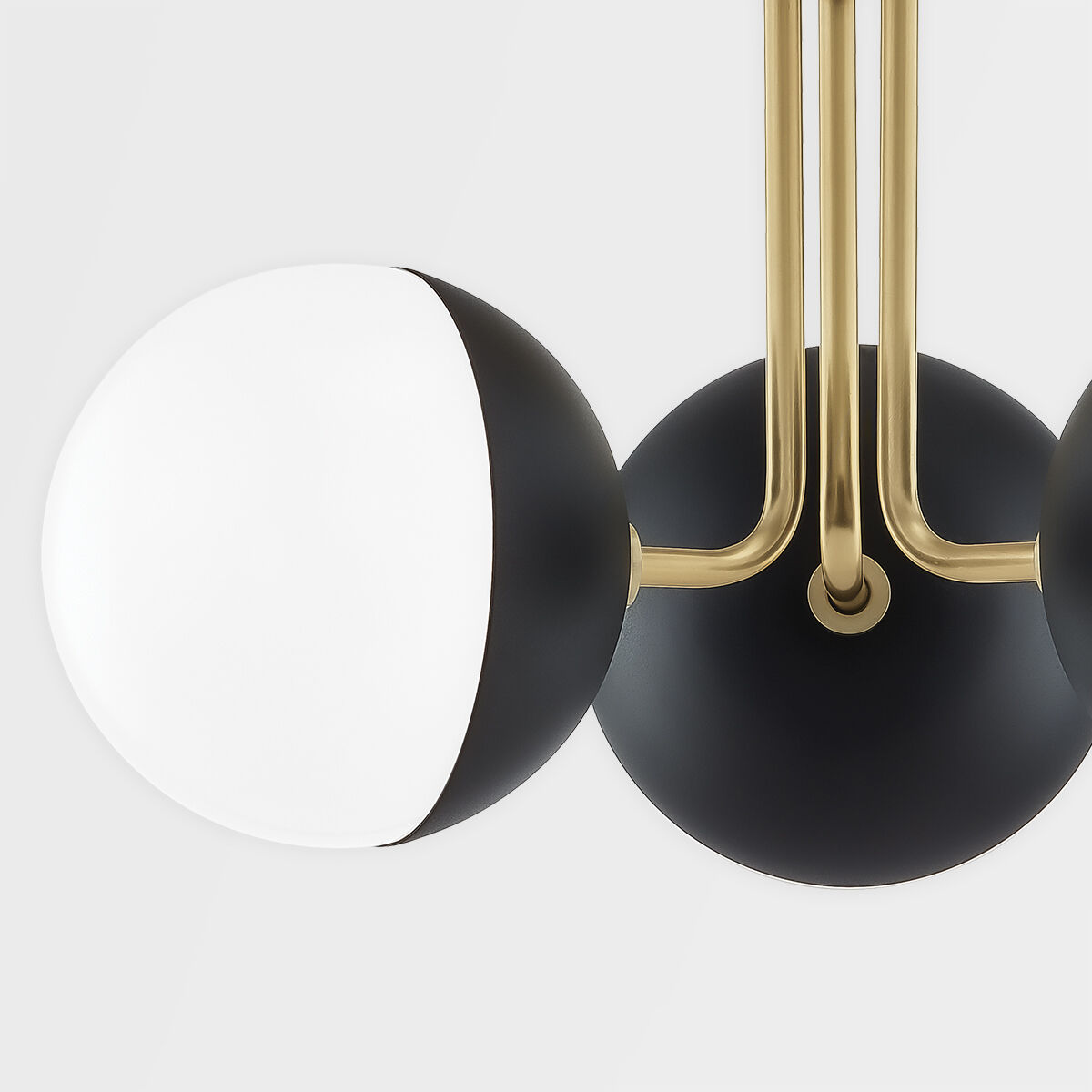 Renee 3 Light 20 inch Aged Brass / Black Semi Flush Ceiling Light in Aged Brass and Black