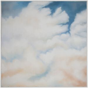 Cirrus White with Blue Framed Wall Art, White Frame