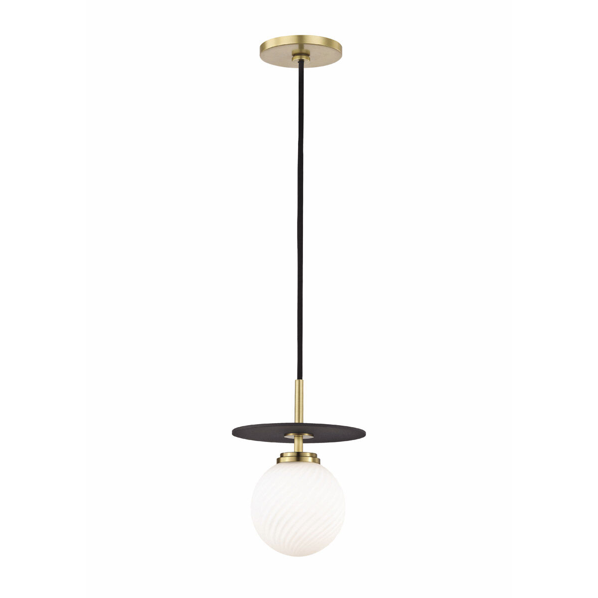 Ellis LED 7 inch Aged Brass and Black Pendant Ceiling Light