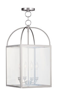Milford 4 Light 13 inch Brushed Nickel Chain Lantern