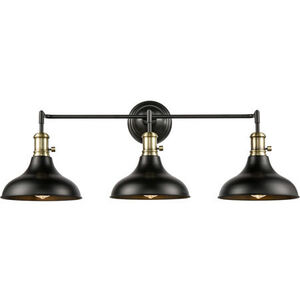 Metro LED 36.63 inch Black Antique Brass Bath Vanity Light Wall Light