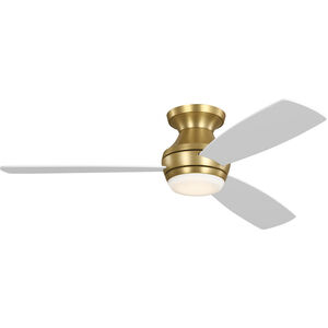 Ikon 52 Hugger LED 52 inch Burnished Brass with Matte White Blades Ceiling Fan