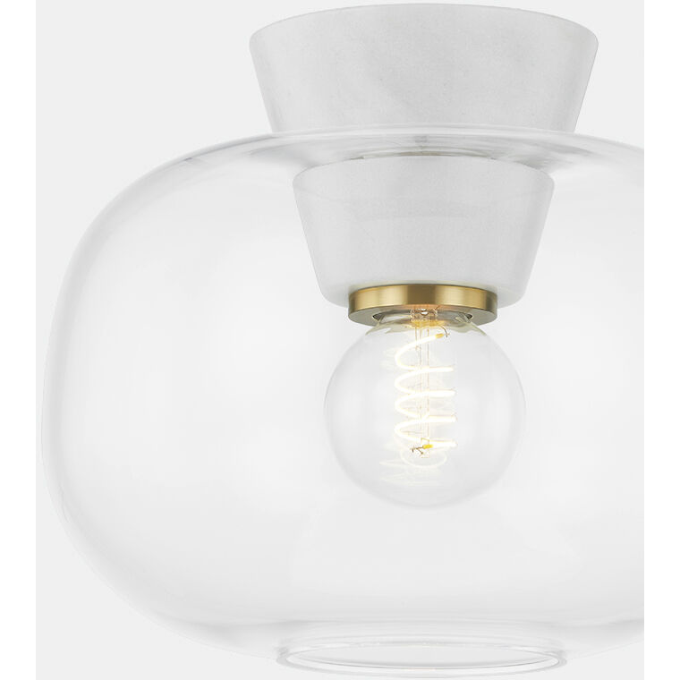 Ariella 1 Light 12 inch Aged Brass Flush Mount Ceiling Light