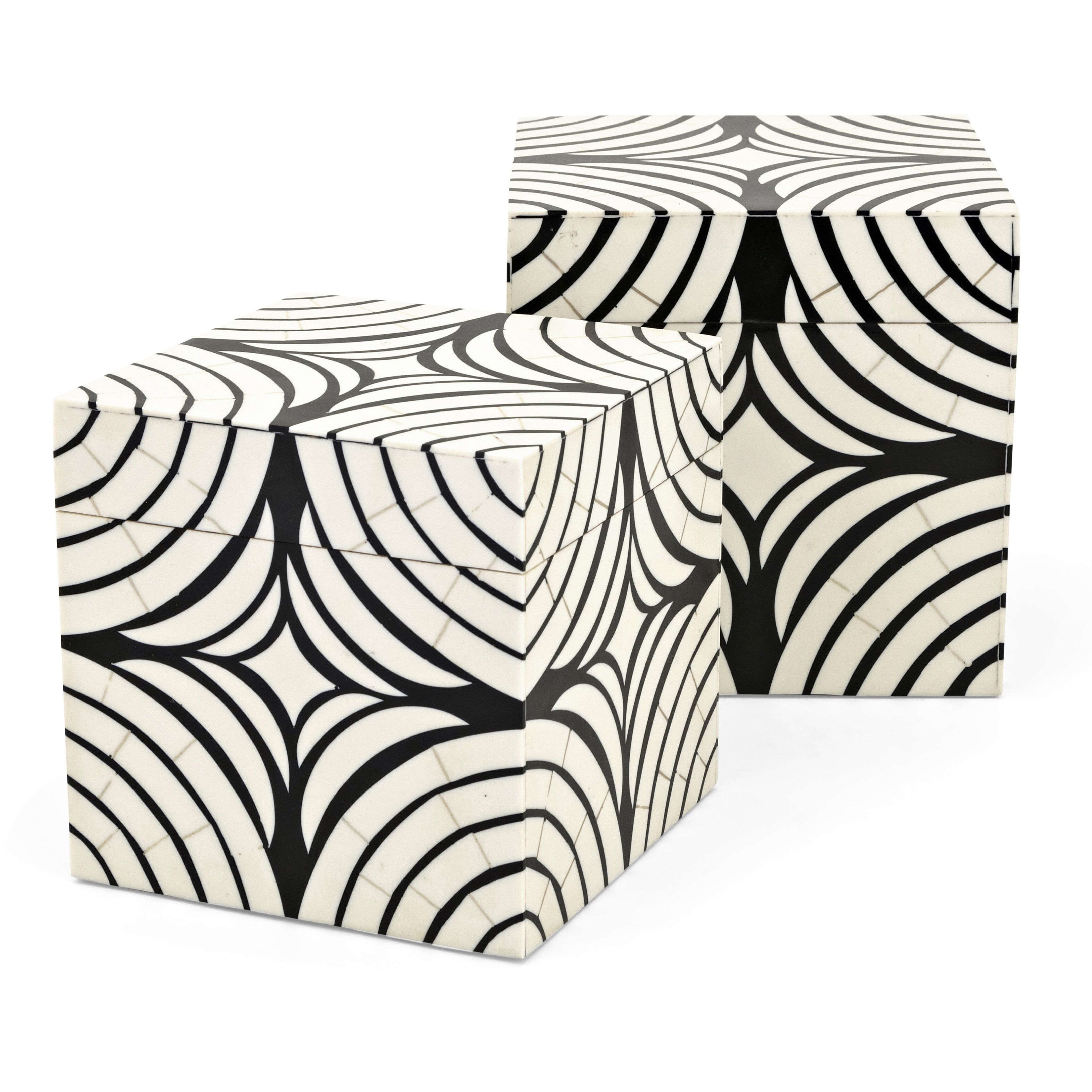 Daytona 7 inch White/Black Decorative Box