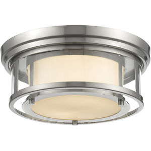 Luna 2 Light 13 inch Brushed Nickel Flush Mount Ceiling Light