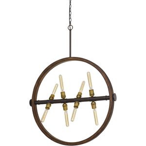 Teramo 8 Light 33 inch Oak and Iron Chandelier Ceiling Light