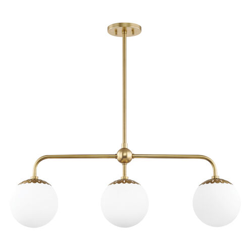 Paige 3 Light 37 inch Aged Brass Pendant Ceiling Light