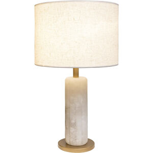 Sentu 25.25 inch 100 watt French Gold and Alabaster Table Lamp Portable Light