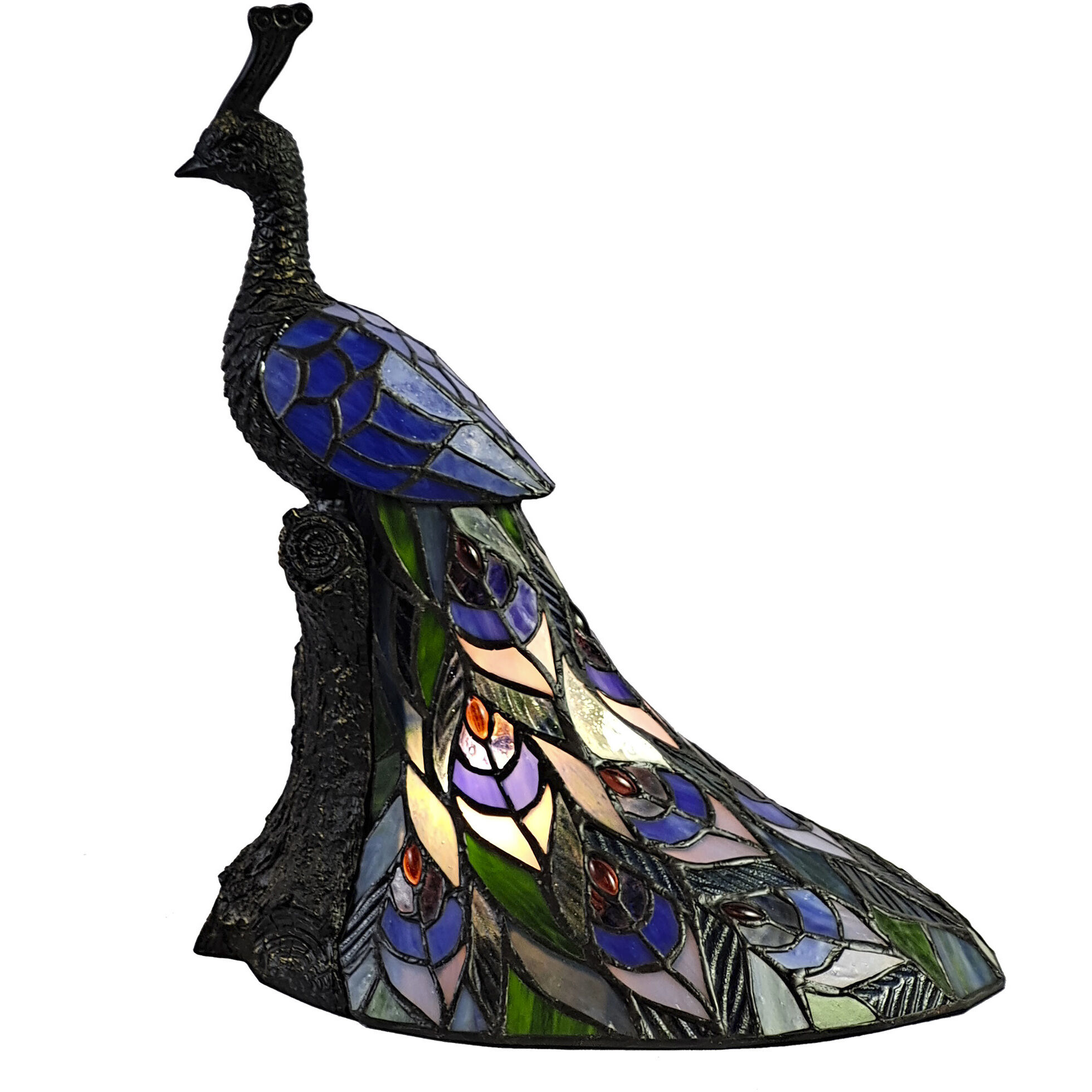 Galana Blue Peacock 16 inch 25.00 watt Bronze Accent Lamp Portable Light