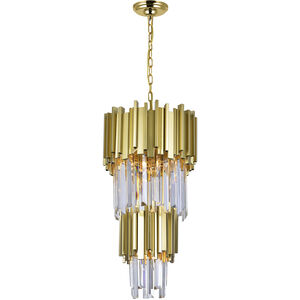 Deco 4 Light 12 inch Medallion Gold Down Mini Chandelier Ceiling Light