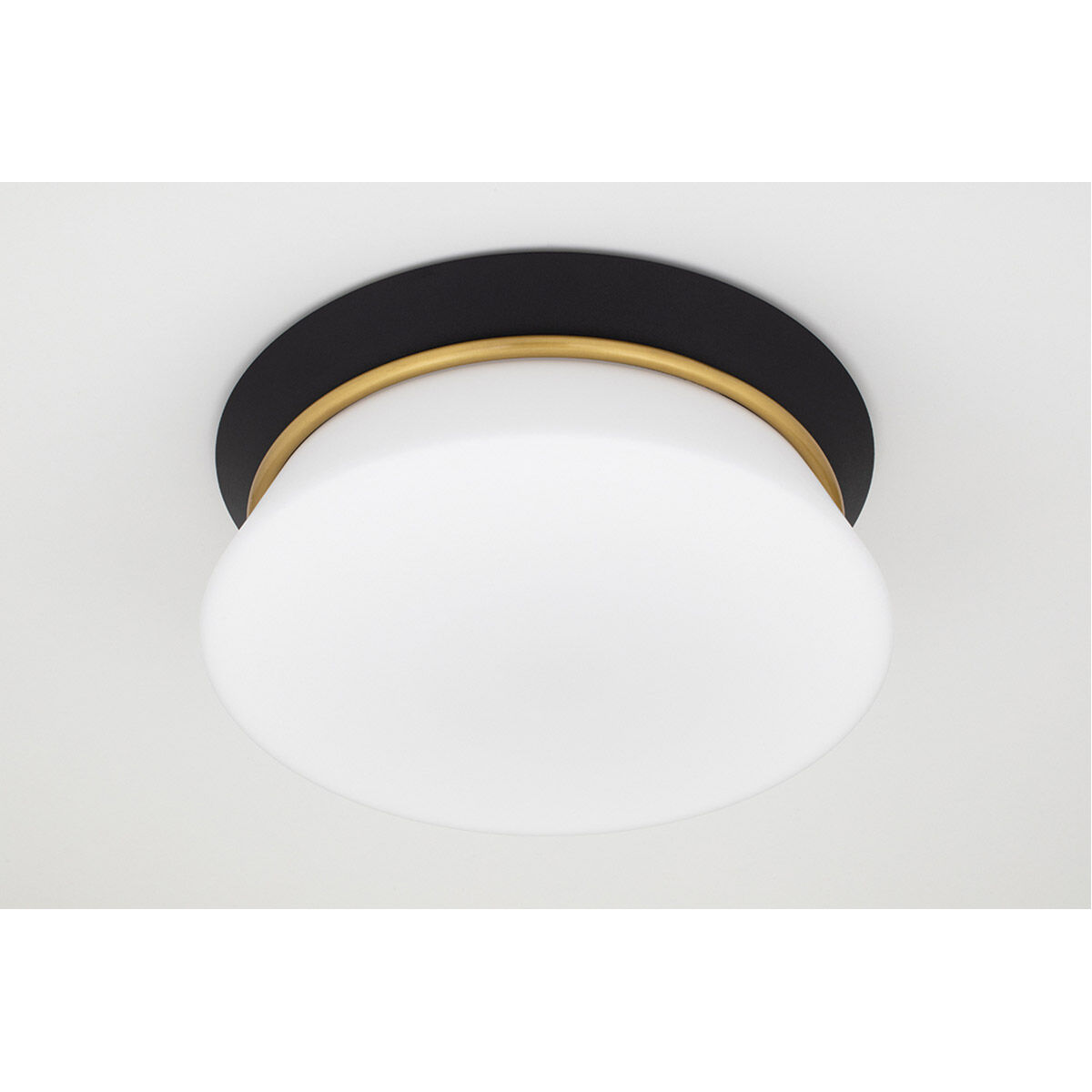 Cath 2 Light 13 inch Aged Brass/Black Flush Mount Ceiling Light
