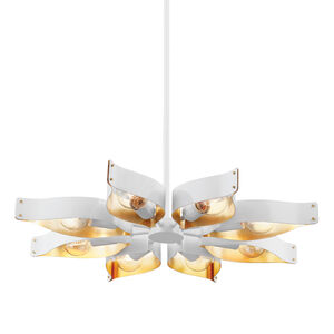 Nala 8 Light 32 inch Soft White/Gold Leaf Chandelier Ceiling Light