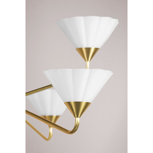 Kelsey 6 Light 35 inch Aged Brass Chandelier Ceiling Light