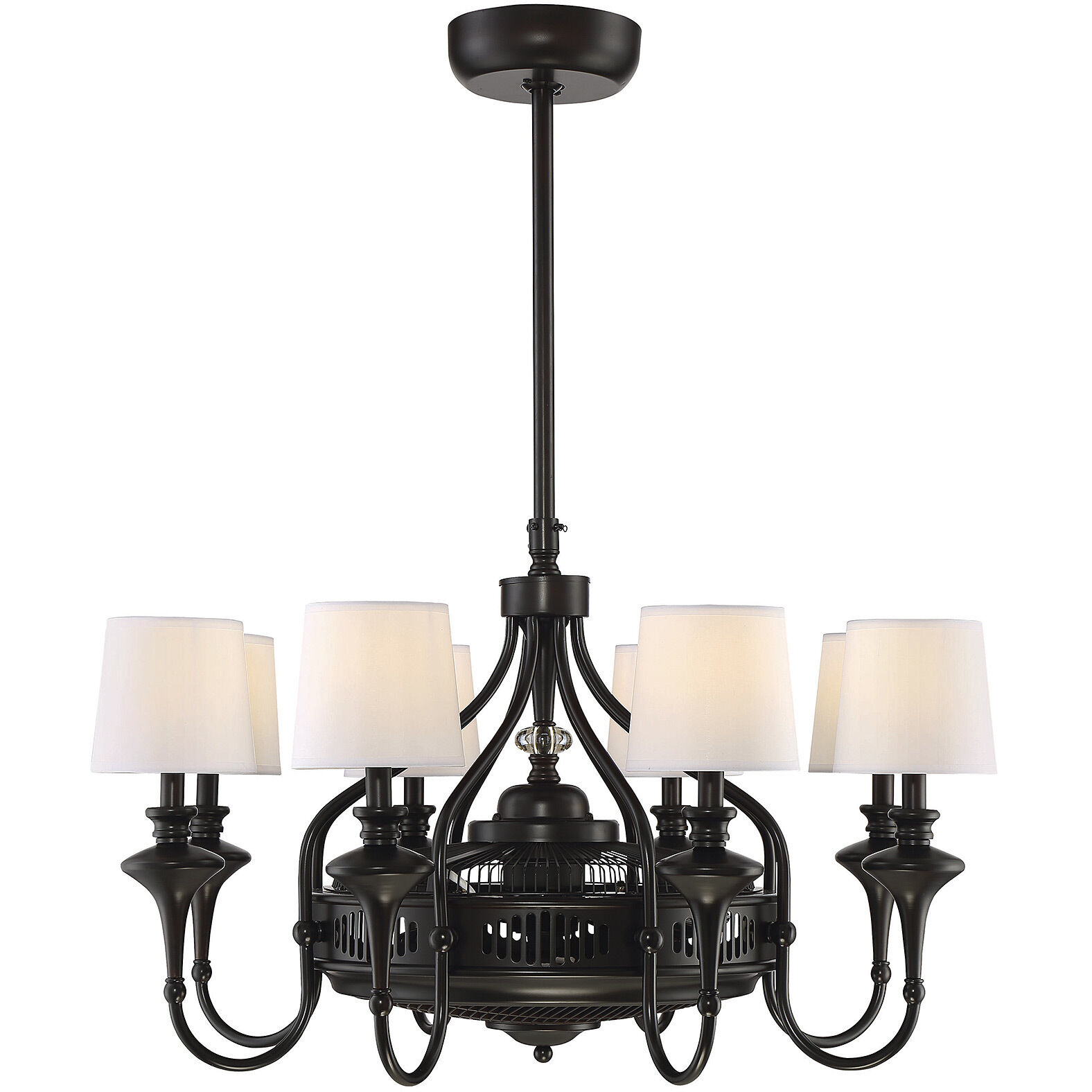 Brisa 14 inch English Bronze with Black Blades Fan D'Lier, Air-Ionizing