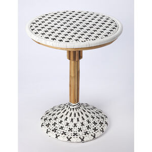 Designer'S Edge Tenor White & Black Rattan 30 X 25 inch Black Foyer Table