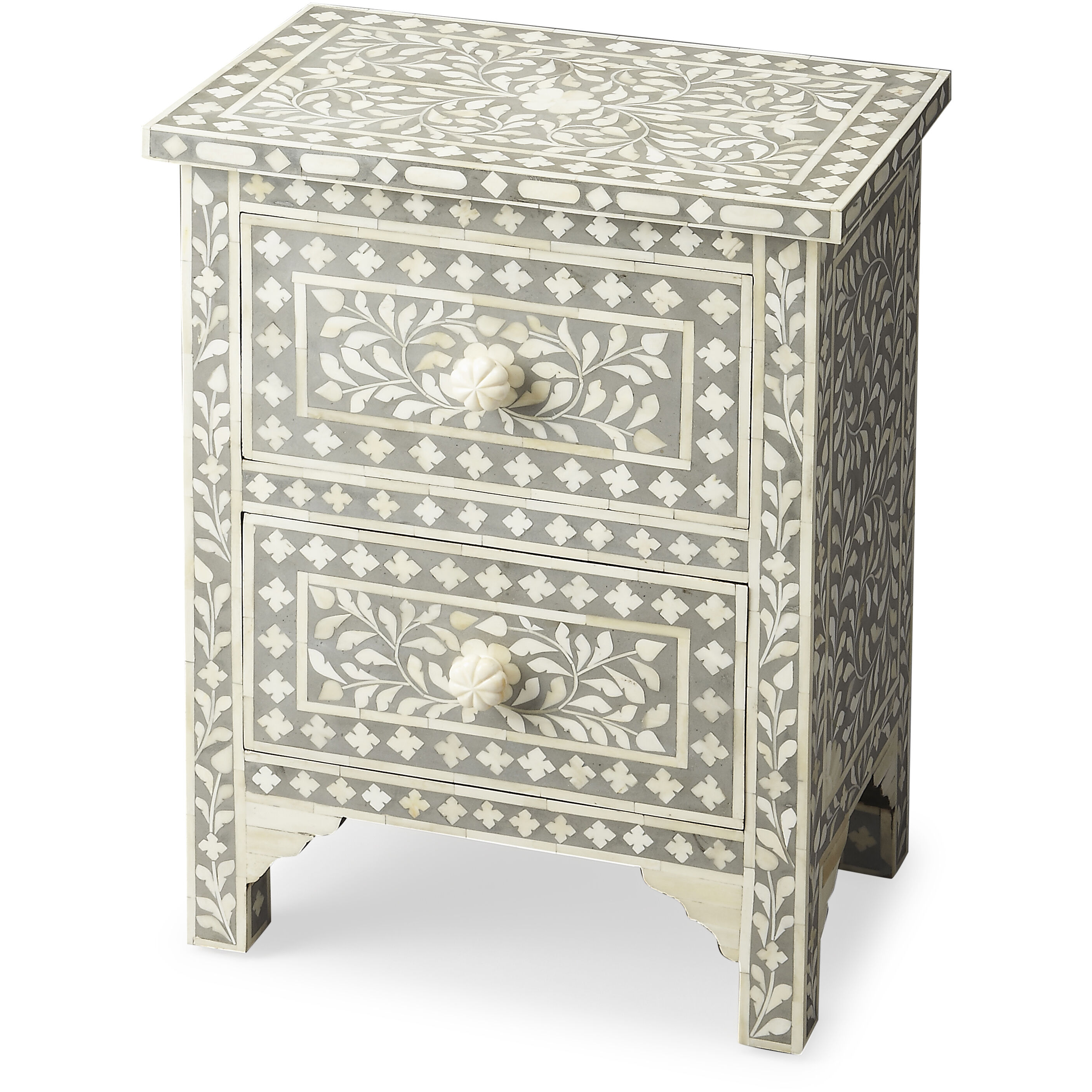 Bone Inlay Vivienne Grey Bone Inlay Gray Bone Inlay Chest/Cabinet