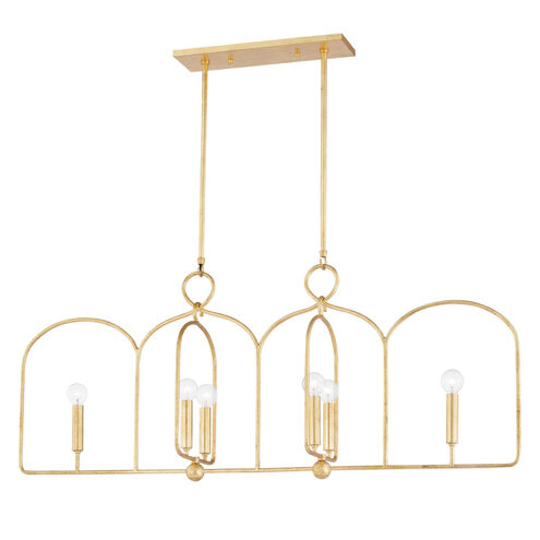 Mallory 6 Light 45 inch Gold Leaf Island Pendant Ceiling Light