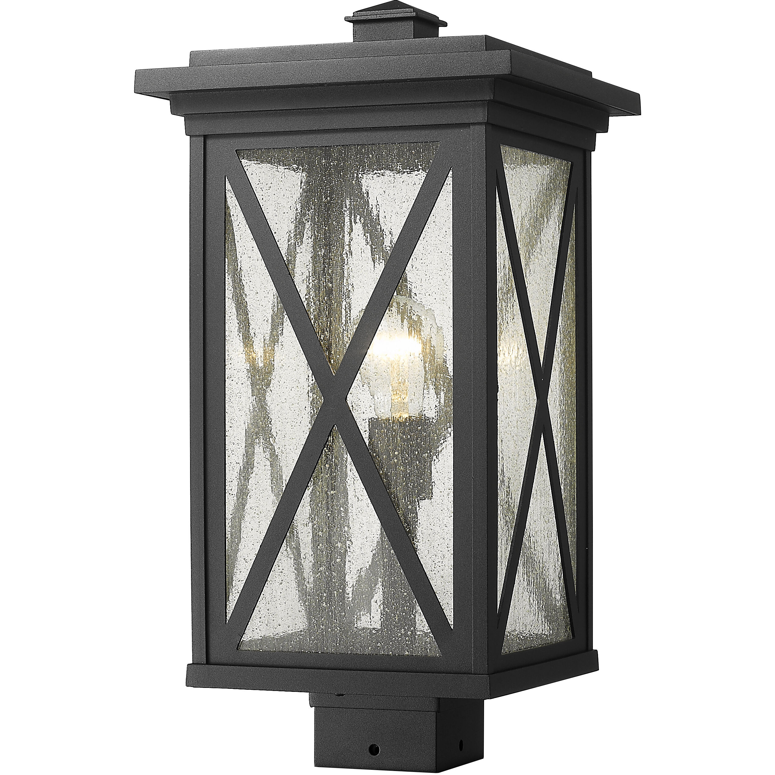 Brookside 1 Light 18.75 inch Black Outdoor Post Mount Fixture