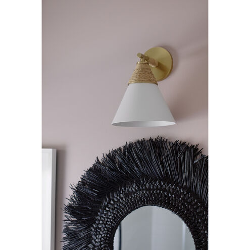 Mica 1 Light 8 inch Aged Brass Wall Sconce Wall Light