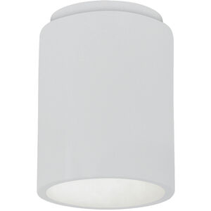 Radiance Cylinder LED 6.5 inch Gloss White Outdoor Flush-Mount